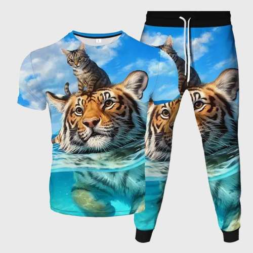 Cat And Tiger Shirt Pant Set