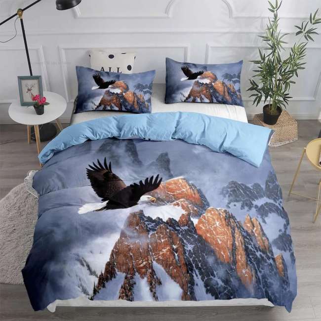 Mountain Bald Eagles Print Bedding Sets