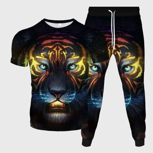 Colorful Tiger Shirt Pant Set