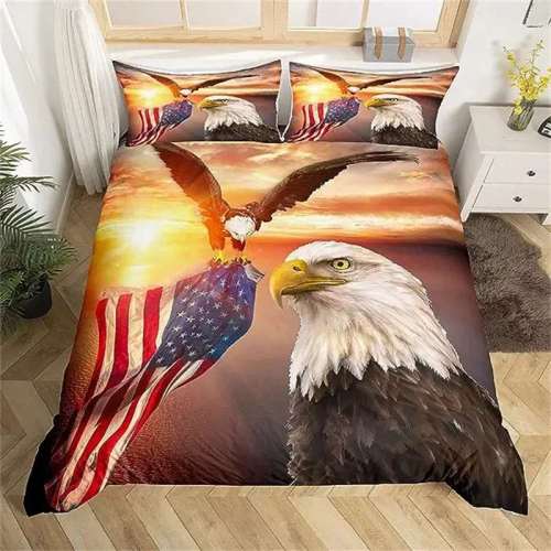 American Bald Eagle Flag Bed Sheets