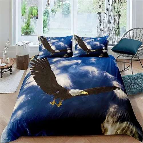 Blue Sky American Bald Eagle Bed Sheets