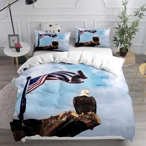 American Bald Eagle Flag Bed Sheets