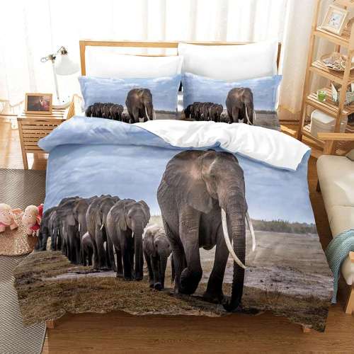 Elephant Packs Print Beddings