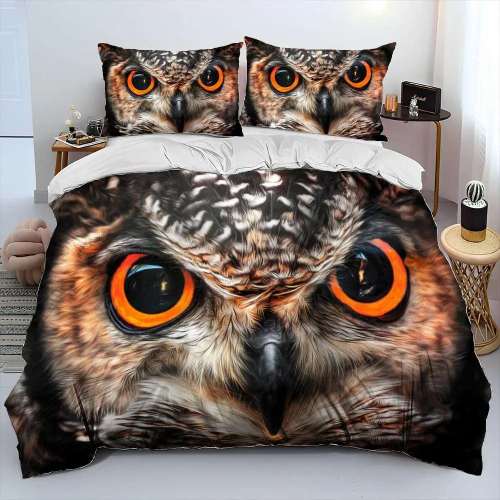 Owl Face Print Bedding
