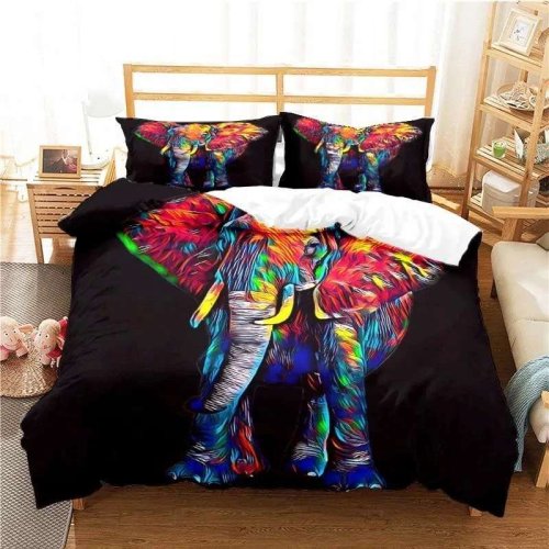 Black Elephant Bedding Cover