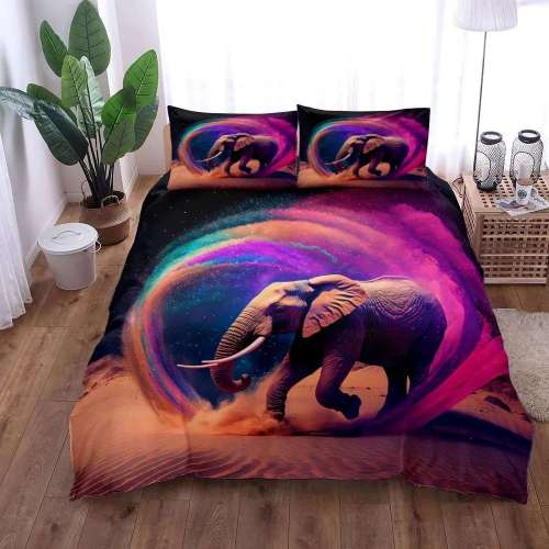 Galaxy Elephant Bedding Cover