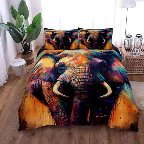 Colorful Elephant Bedding Cover