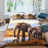 Elephant Family Print Bed Sets
