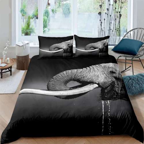 Black Elephant Bedding Covers