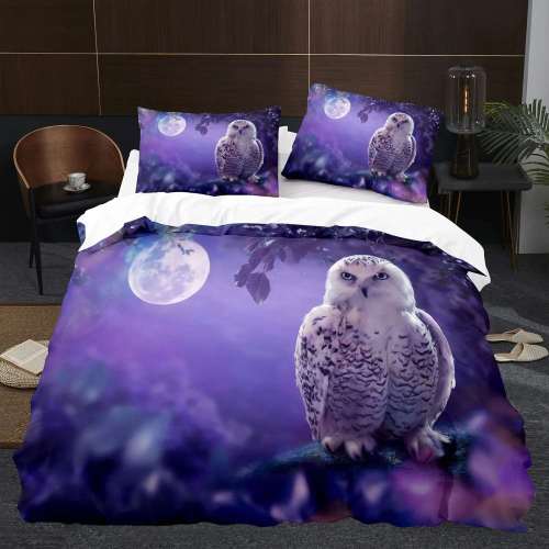 Night Owl Moon Print Bedding