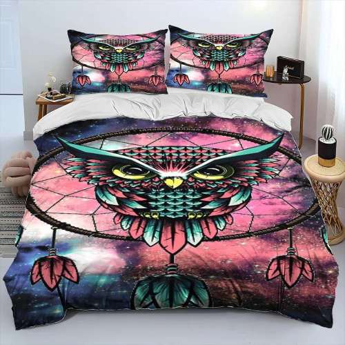 Dreamcatcher Owl Print Bed Set