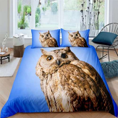 Blue Owl Print Bed Sets