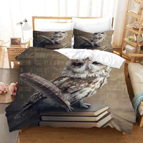 Owl Scholar Print Bed Set