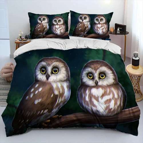 Owls Print Bedding Set