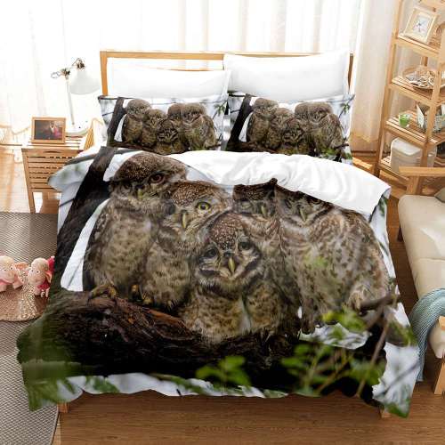 Owl Packs Print Bed Cover