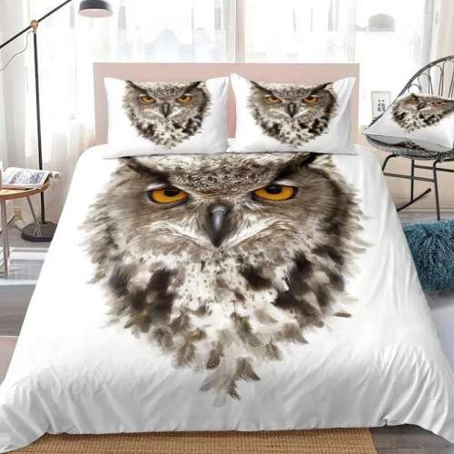 White Owl Print Bedding Sets
