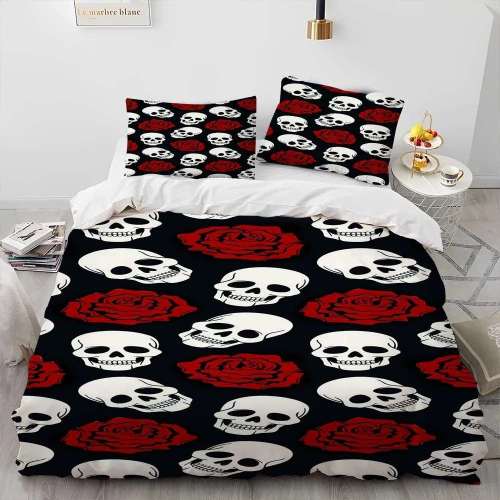 Skull Rose Bedding Cover