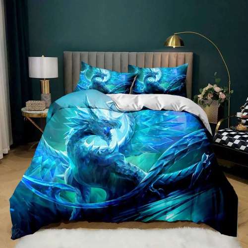 Ice Dragon Print Bedding