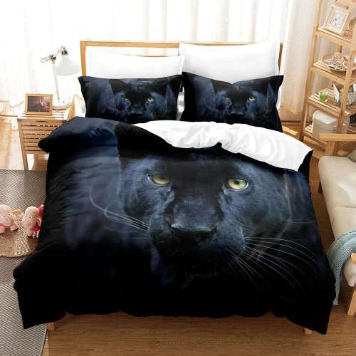 Black Leopard Bedding Set