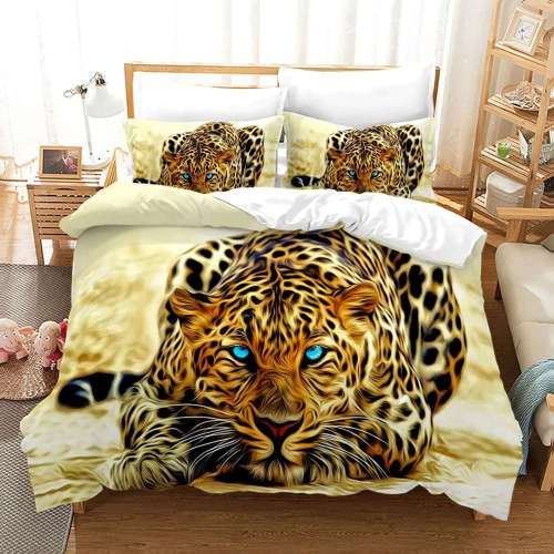 3D Leopard Print Bedding
