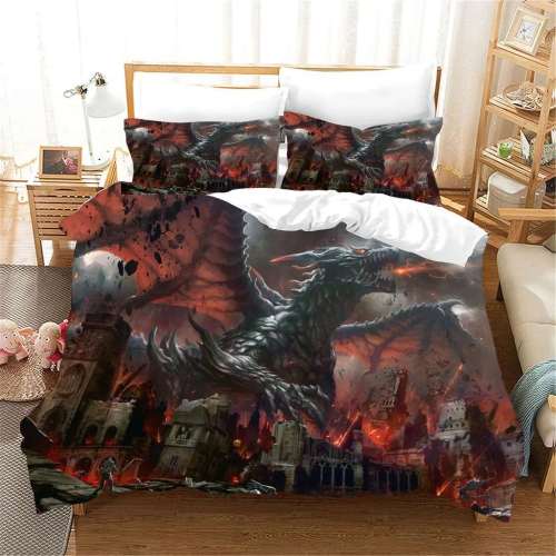 Dragon Print Bed Cover