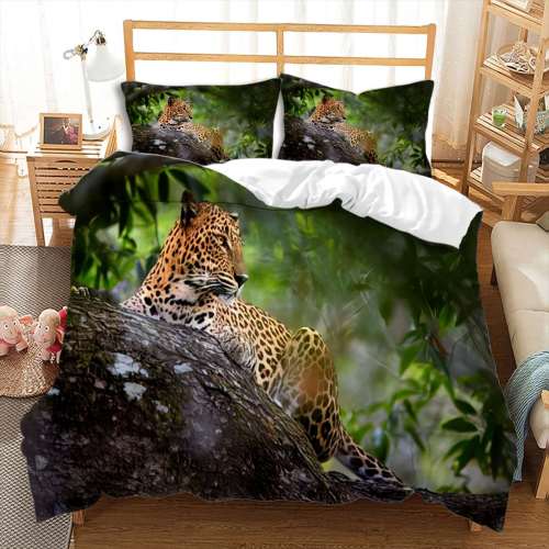 Jungle Leopard Print Duvet Cover