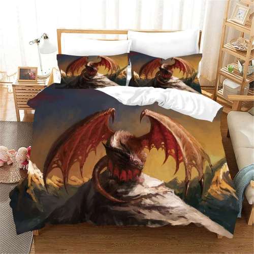 Dragon Print Bed Cover