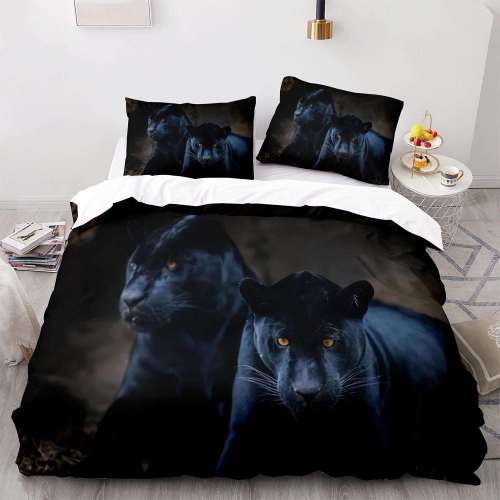 Panther Couples Duvet Cover