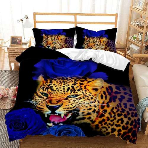 Leopard Rose Bedding Cover