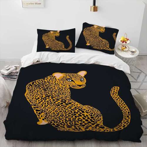 Black Cartoon Leopard Beddings