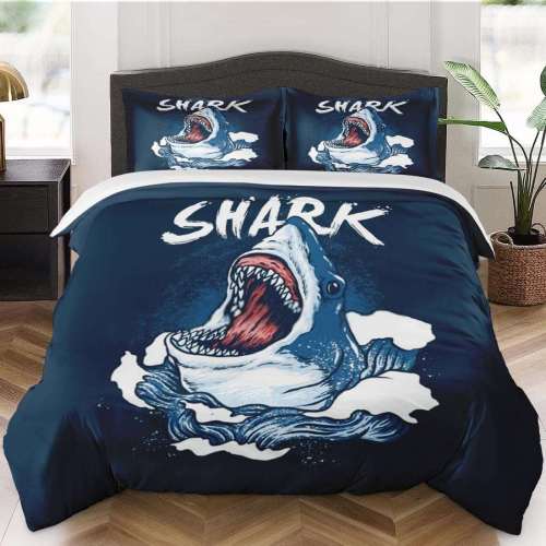 Navy Shark Bedding Set