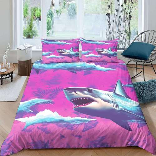 Pink Shark Bedding Set