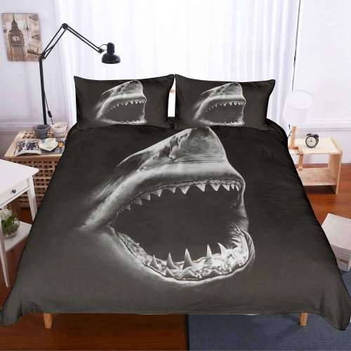 Black Great Shark Bedding Set