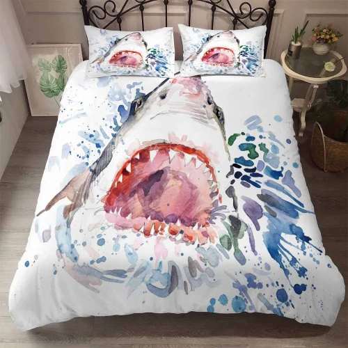 Watercolor Shark Bedding Set