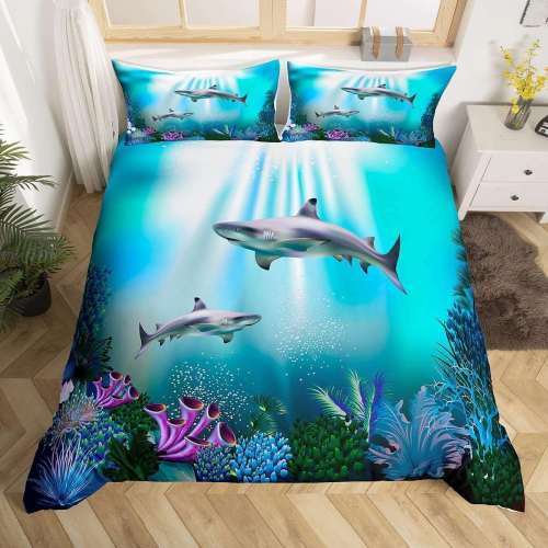 Sea Sharks Print Bedding