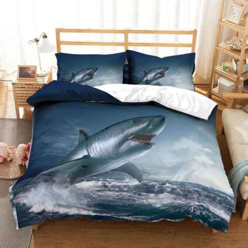 Shark Print Bed Cover