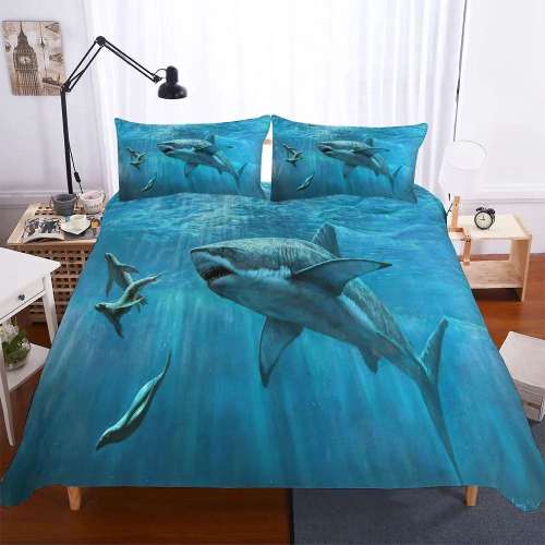 3D Shark Print Bedding Cover