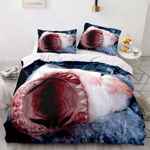 Shark Mouth Print Bedding Cover