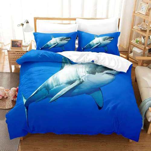 Animal Shark Print Bed Cover