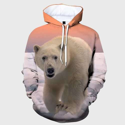Polar Bear Pattern Hoodie