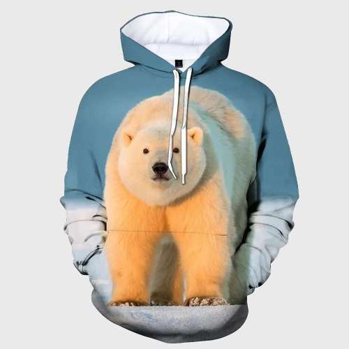 Polar Bear Print Hoodie