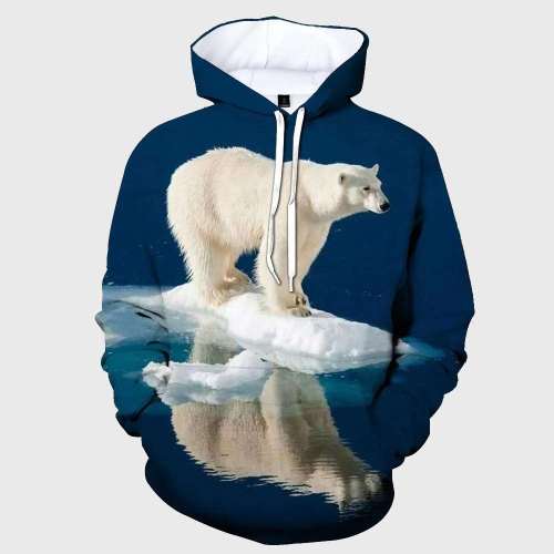 Polar Bear Printed Hoodie