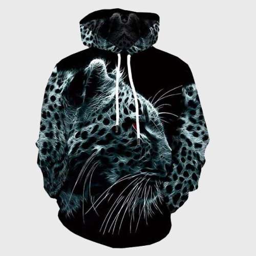 Abstract Leopard Hoodie