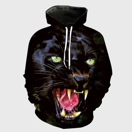 Roar Black Leopard Hoodie