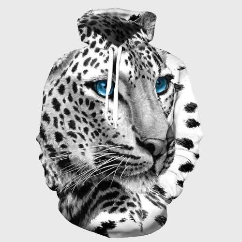 Snow Leopard Print Hoodie