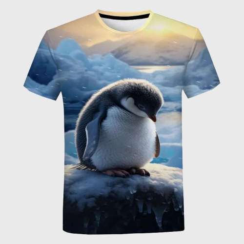 Cartoon Penguin Print T-Shirt