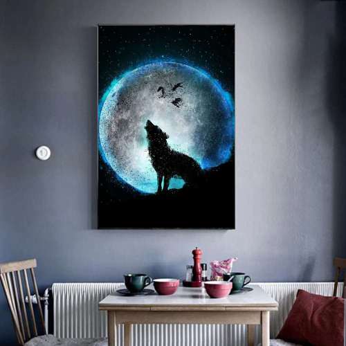 Wolf Moon Canvas Wall Art