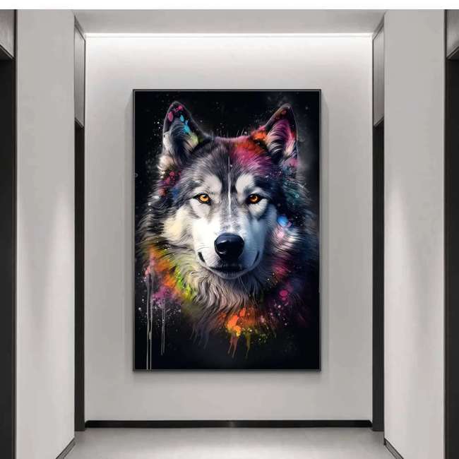Colorful Wolf Wall Art