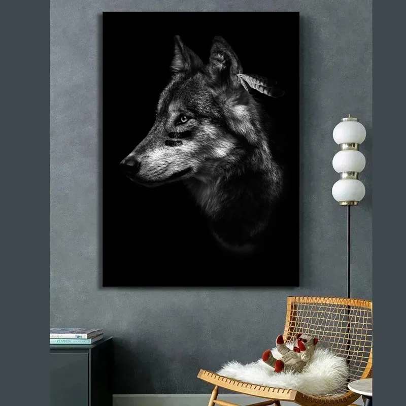 Black And White Wolf Wall Art TheWildLifeJewelry