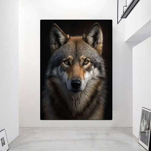 Wolf Face Print Wall Art